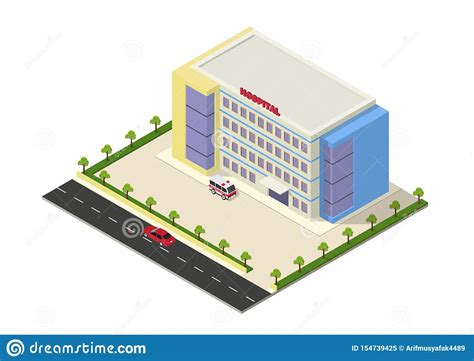 Edificio Isom trico Del Hospital Ilustración del Vector Ilustración