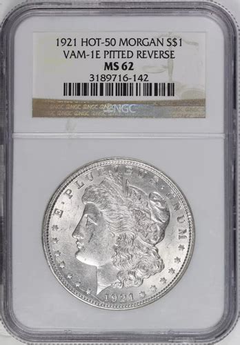 P Morgan Silver Dollar NGC MS VAM E Pitted Reverse Hot