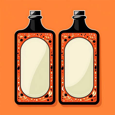 Premium AI Image Hot Sauce Bottle Shaped Tag Card Orange Color Cardstock Pepp 2D Card Design