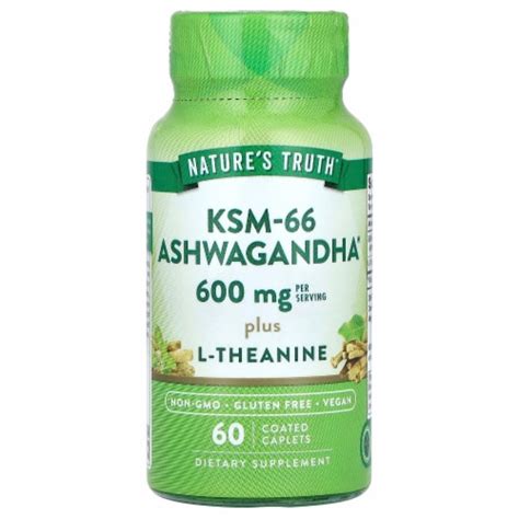 Nature S Truth KSM 66 Ashwagandha Plus L Theanine 60 Coated Caplets