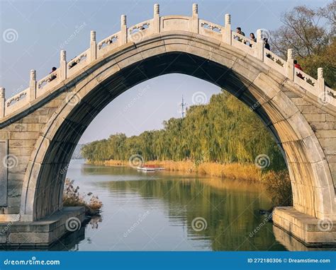 Jade Belt Bridge In Beijing Above Flowing Above The River During The