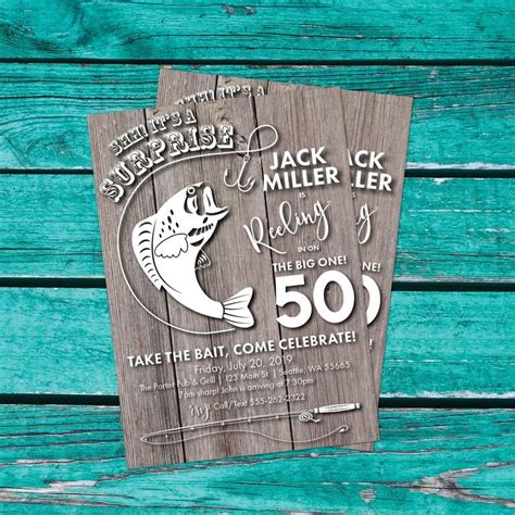 Fishing Birthday Invitation Fishing Invitation Fisherman Etsy The