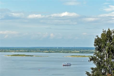 Premium Photo Confluence Of Rivers Of Oka And Volga