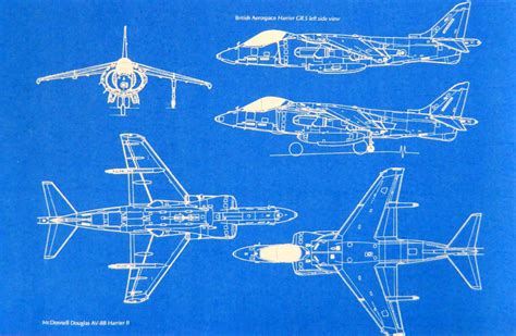 British Harrier Gr 5 Aircraft Blueprint By Blueprintplace2 On Etsy