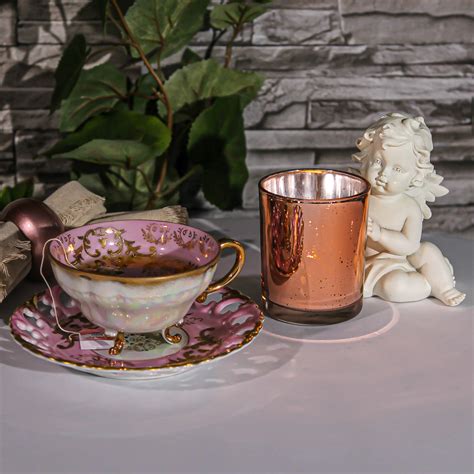 Richland Votive Holder Grande Rose Gold Mercury Set Of 12