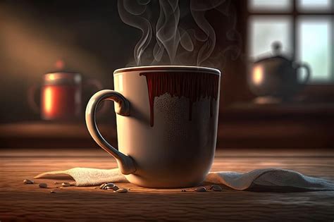 Una Taza Llena De Café Bien Caliente Perfecta Para Una Mañana Fría