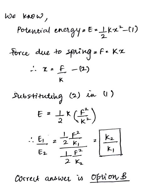 Two Springs Have Force Constant K 1 And K 2 Where K 1 K 2 Each