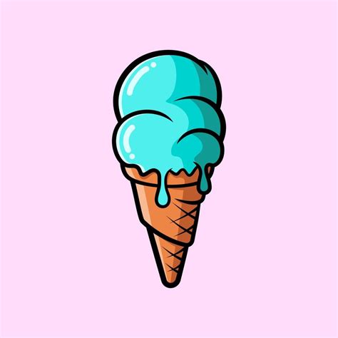 Vector Illustration Of Delicious Ice Cream Cone Suitable For Design