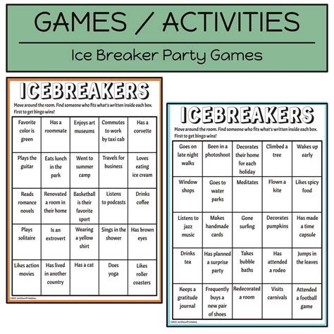 Icebreakers Games for Groups - Etsy