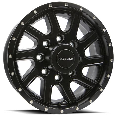 16x6 Raceline 820mb Matte Black Aluminum Trailer Wheel 8x650