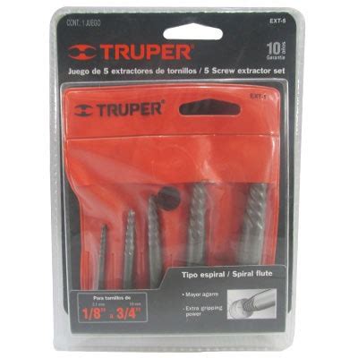 Extractores De Tornillos Jgo 5pz 14512 Truper 78 31 En Mercado Libre