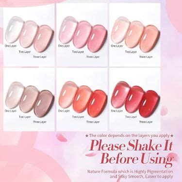 Born Pretty Jelly Gel Nail Polish Set Sheer Jelly Nude Pink Gel Polish Crystal Transparent Gel