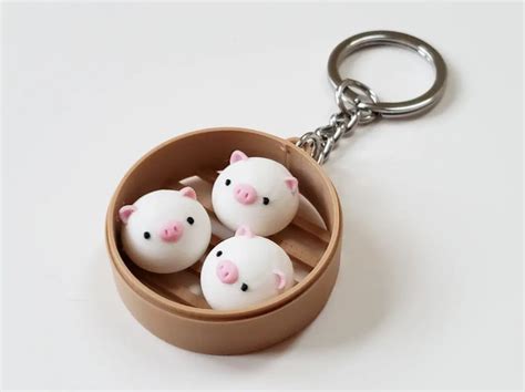 Piggy Bun Fidget Keychain Dim Sum By Jefflynn Makerworld