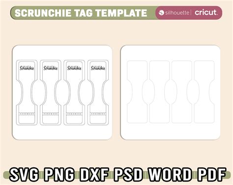 Scrunchie Tag Template Editable Canva Scrunchie Holder Template