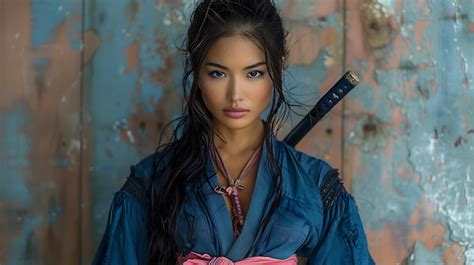 Premium Photo | Potrait of woman with ninja warrior chinese costume