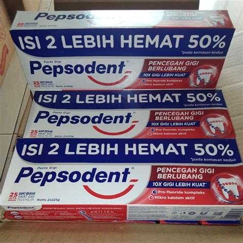 Jual Expired 2024 2025 Pasta Gigi Pepsodent 225 Gr Isi 2 Pasta Gigi