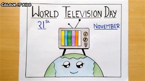 World Television Day World Television Day Drawing How To Draw A