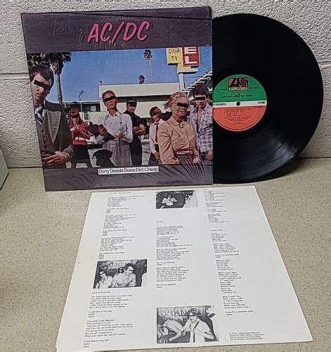 Vtg Ac Dc Dirty Deeds Done Dirt Cheap Vinyl Record Lp Album Sd