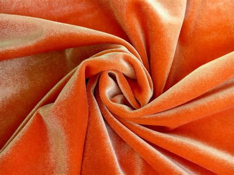 Polyester And Lycra Blend Stretch Velvet In Orange B J Fabrics