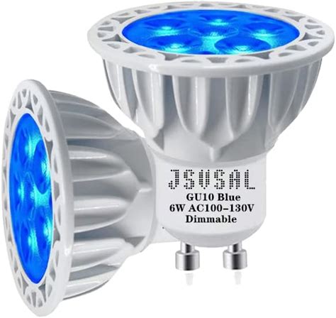 JSVSAL MR16 GU10 Base LED Light Bulb Dimmable 120 Volt Blue 6 Watt