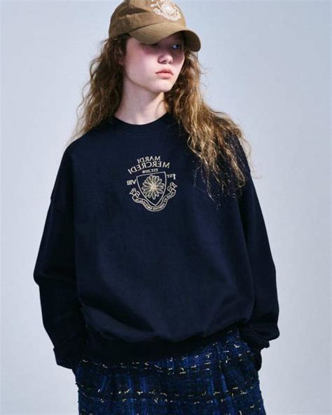 SWEATSHIRT ALUMNI SMALL EMBLEM NEEDLEWORK NAVY BEIGE 5004233729 MARDI