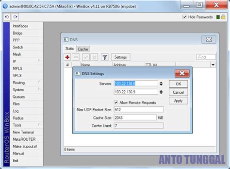 Cara Setting Mikrotik Sebagai Gateway Internet Anto Tunggal