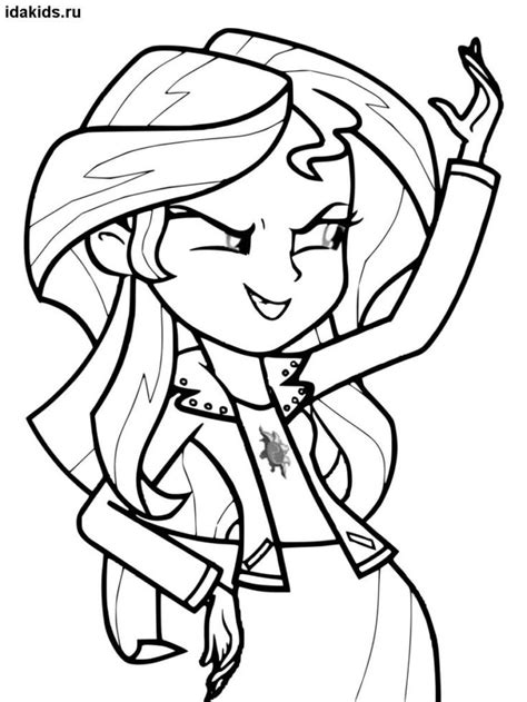 Раскраска Девочки из Эквестрии Злодейка Сансет Шиммер | My little pony ...