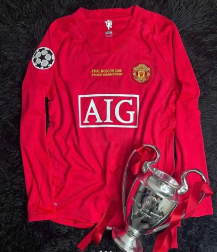 Retro Ronaldo 7 Jersey 2008 UCL Final Manchester United Long Sleeve