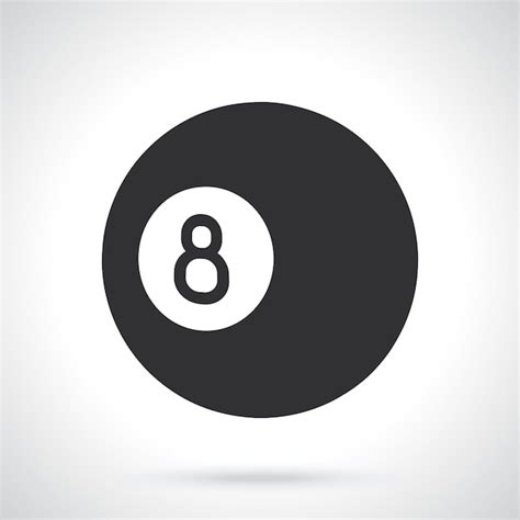 Premium Vector Silhouette Of Billiard Ball Number Eight Sports