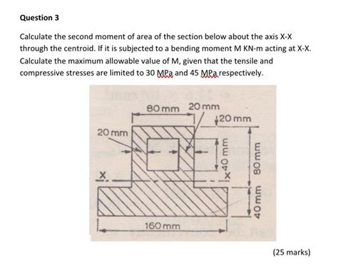 Solved Calculate The Second Moment Of Area Of The Section