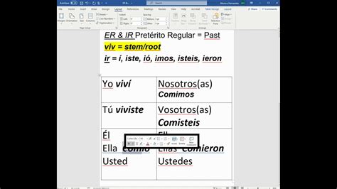 Regular Er And Ir Preterite Verbs Youtube