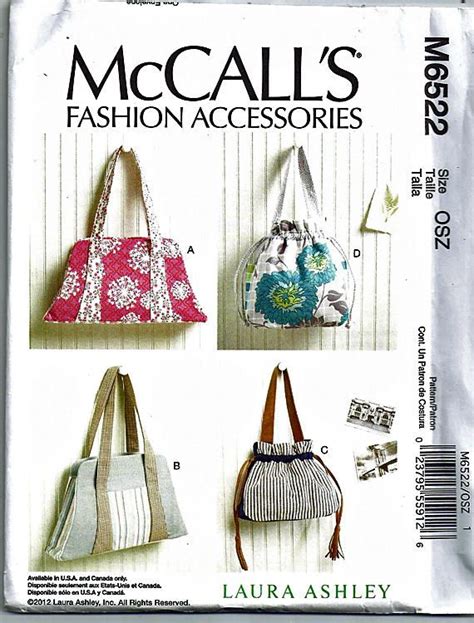 Bags Original Mccall S Fashion Accessories Uncut Sewing Pattern M