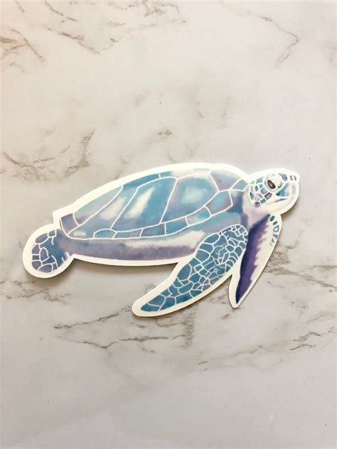 Sea Turtle Sticker Water Resistant Sticker Aesthetic Etsy