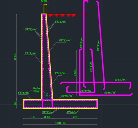 Retaining Wall Reinforcement Detailing Cad Files Dwg Files Plans