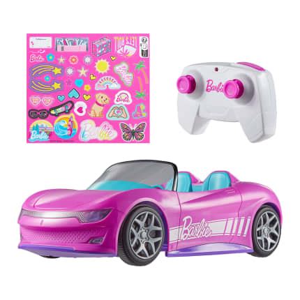 Hot Wheels Barbie Convertible Battery Powered Remote Control Toy Car Mattel