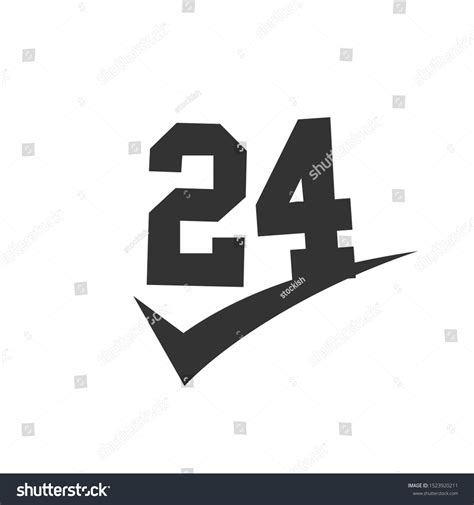 24 Hours Logo Checkmark Symbol Agreement Vector Có Sẵn Miễn Phí Bản