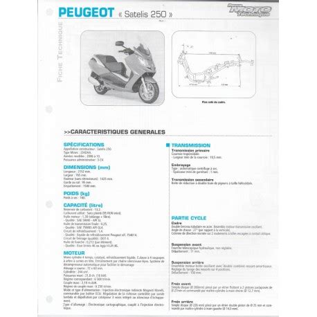 Peugeot Satelis Fiche Technique Rmt