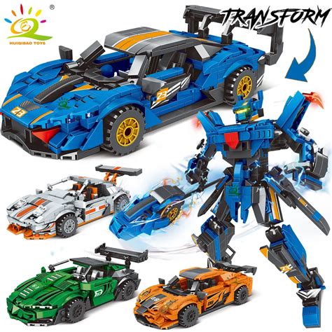 Huiqibao Hqb085 88 City Racing Car Robot Building Blocks Transformation