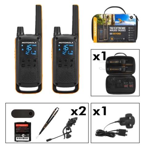 2 X Motorola T82 Extreme Two Way Radios Long Range 10km Twin PMR 446