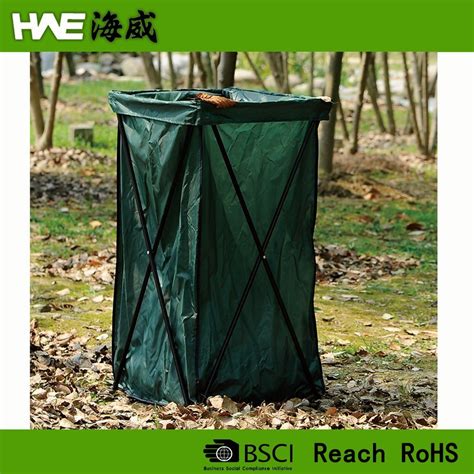 Reusable Lawn Leaf Trash Bag Holder Stand With Bag 180l Garden Bag