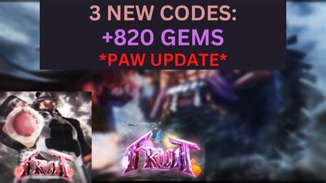 3 NEW CODES PAW UPDATE FREE GEMS ALL WORKING IN FRUIT