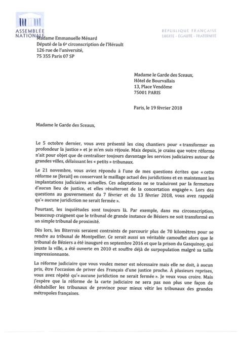 Lettre Demmanuelle M Nard L Attention De Madame Le Garde Des Sceaux