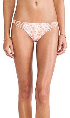 MIKOH Swimwear Lanai Bikini Bottom In Water Snake Coral REVOLVE