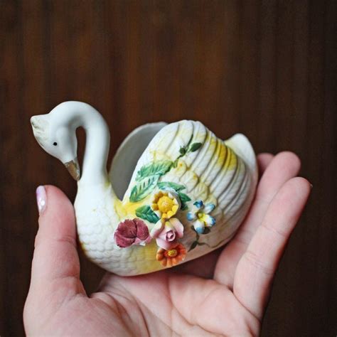 Ceramic Swan Planter Etsy