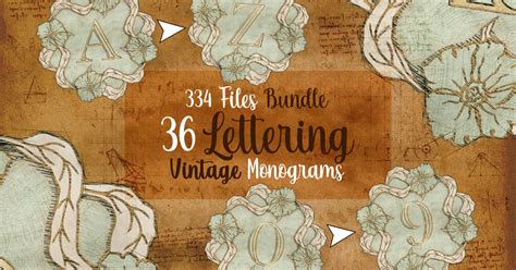 Lettering Vintage Monograms Bundle Bundle · Creative Fabrica