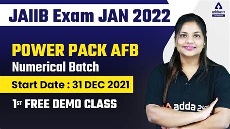 JAIIB Exam JAN 2022 1st Free Demo Class Of Power Pack AFB Numerical