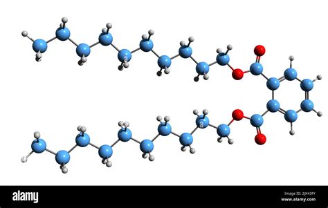 3D imagen de la fórmula esquelética de diisodecil ftalato estructura