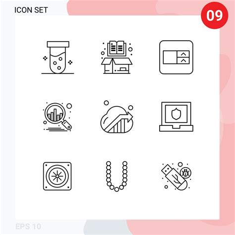 conjunto de pictogramas de 9 esquemas simples de elementos de diseño de