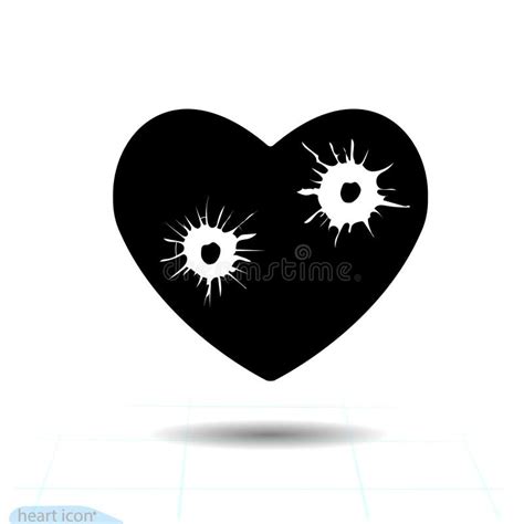 Bullet hole in heart stock vector. Illustration of target - 27046726