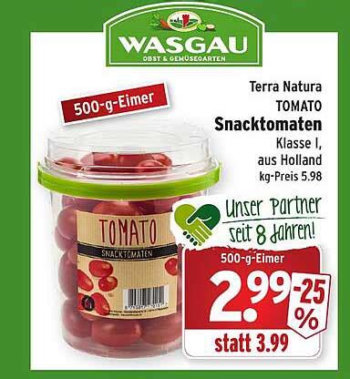 Terra Natura Tomato Snacktomaten Angebot Bei Wasgau 1Prospekte De